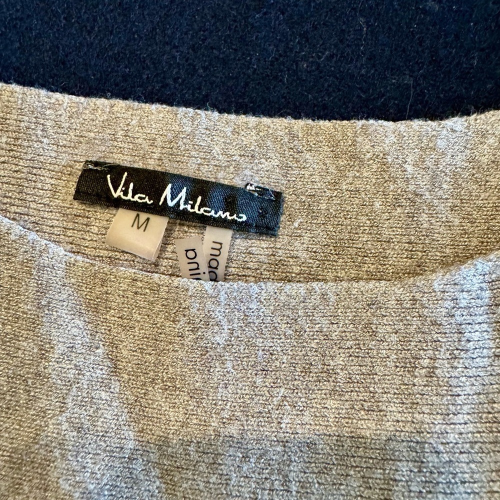 Vila Milano Grey Pearl Silver Metallic Dolman Sweater - Picture 2 of 8